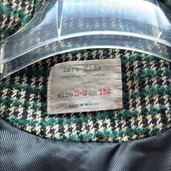 Zara Green and Black Tweed Pea Coat Classic Design - Picture 3 of 8
